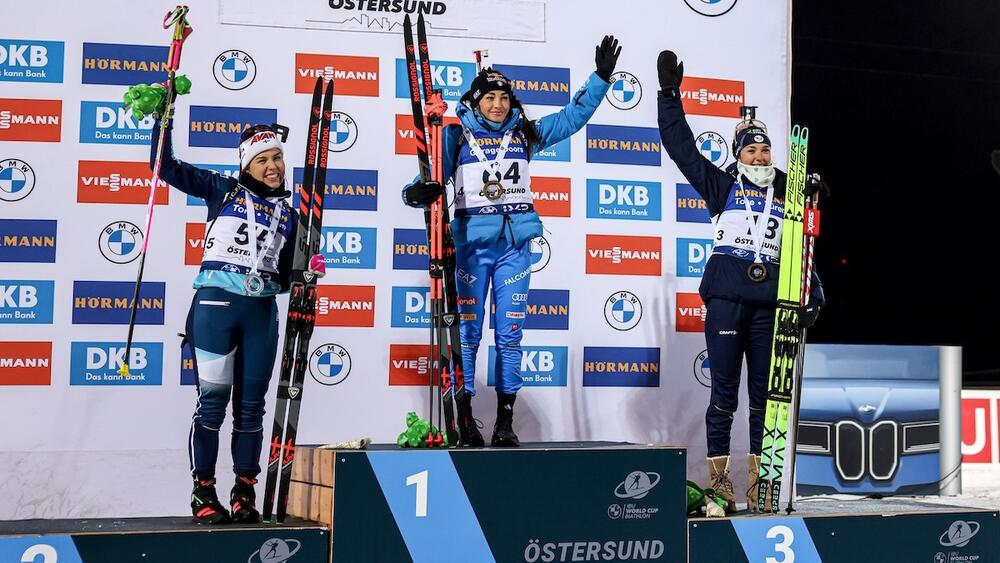Biathlon Podium 15km dames Ostersund