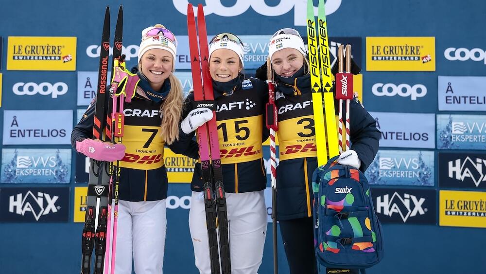 Podium sprint dames Trondheim