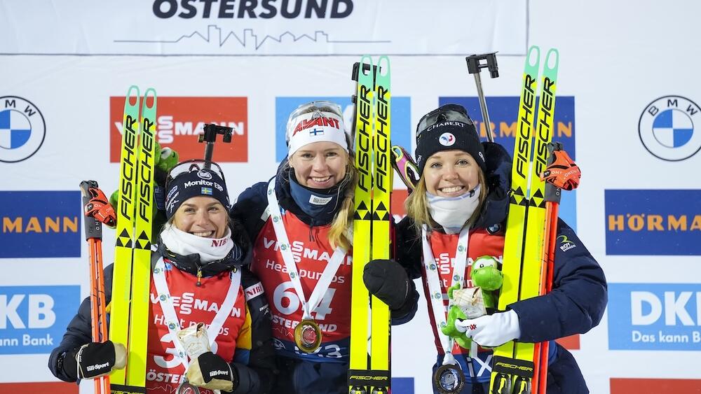 Biathlon Podium sprint dames Oestersund