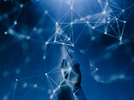 AI gråblått, linjer, en hånd kanskje