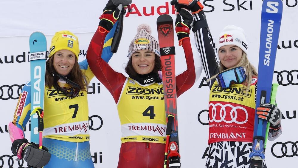 Podium géant dames Tremblant