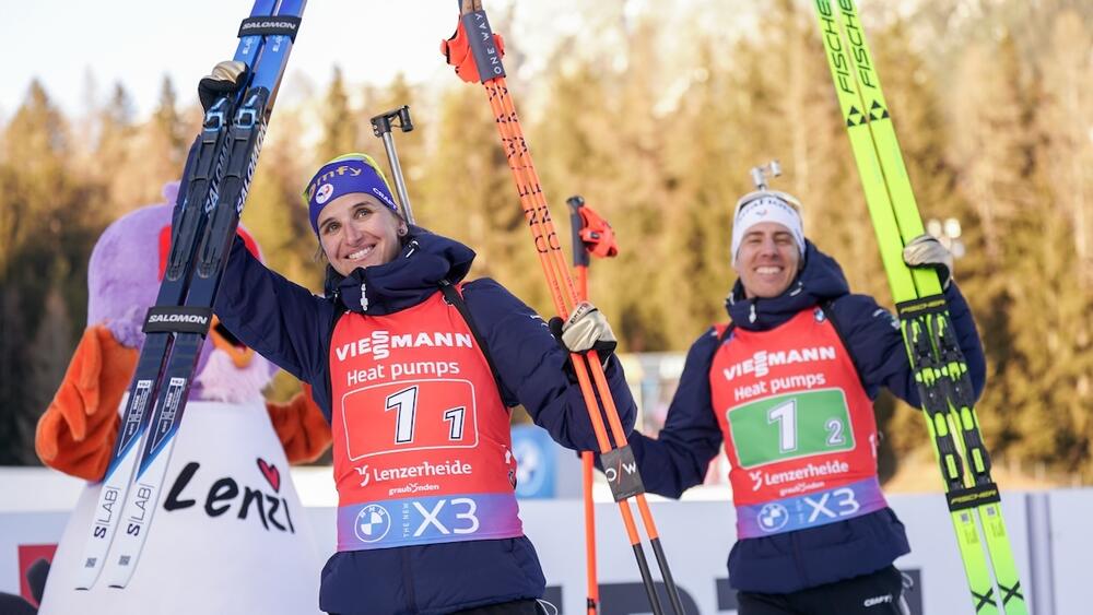 Quentin Fillon Maillet et Julia Simon