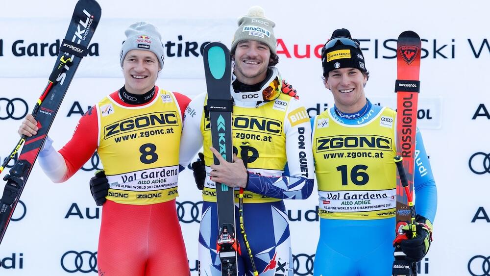 Podium super G Val Gardena 2026