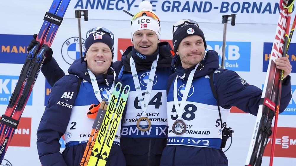 Biathlon , podium sprint Grand Bornand