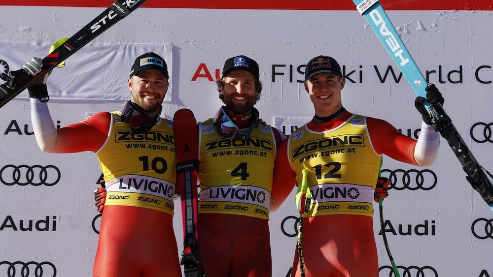 Podium super-G Livigno