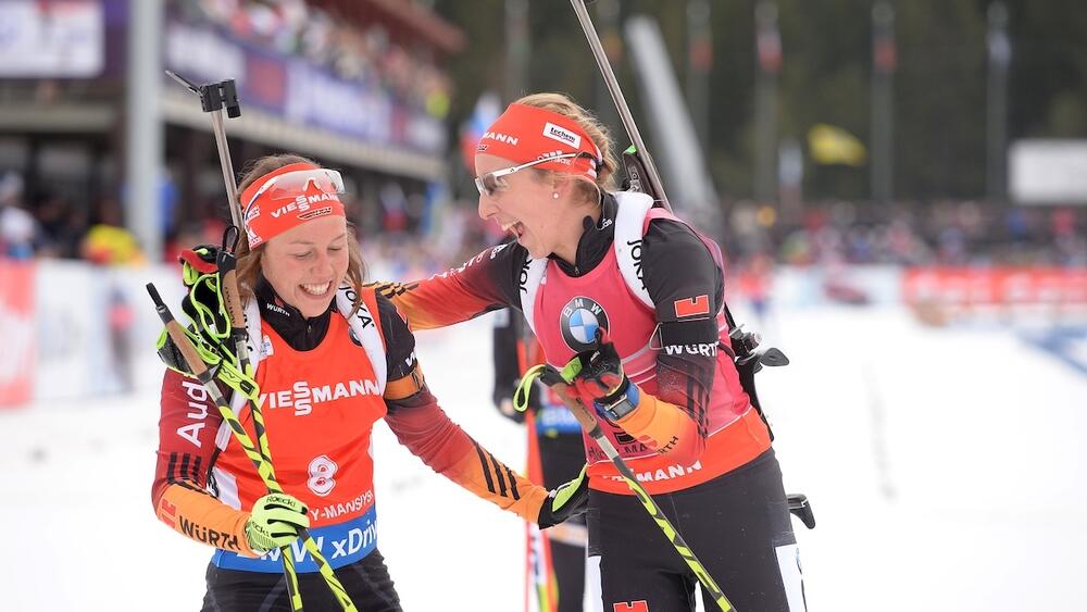 Photo : Nordic Focus Laura Dahlmeier, Franziska Preuss