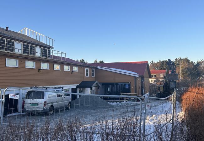 Byggearbeider ved Herøysenteret