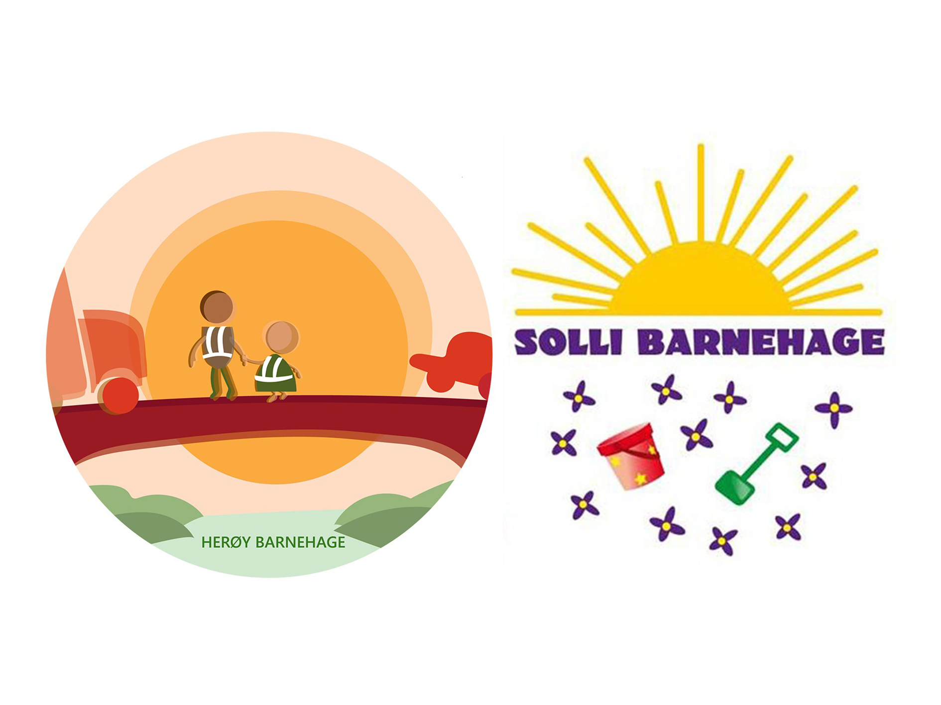 Logo for Herøy barnehage og Solli barnehage.