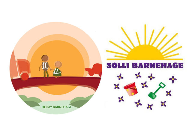 Logo for Herøy barnehage og Solli barnehage.