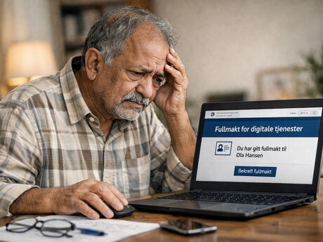 Frustrert mann ved PCen