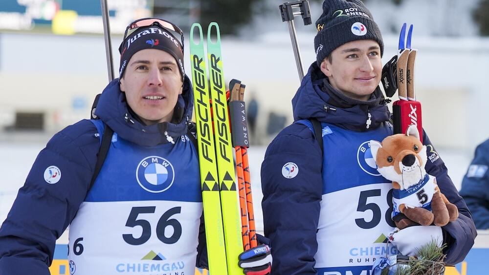 Quentin Fillon Maillet et Eric Perrot