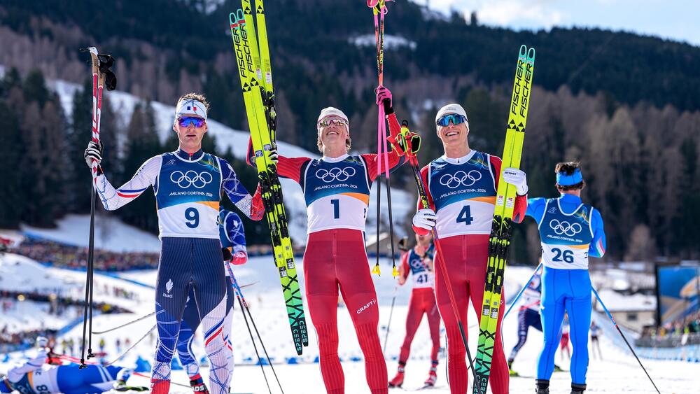 Podium Skiathlon JO
