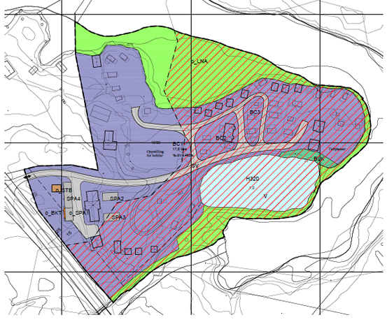 Plankart over detaljreguleringsområde i Gullesfjord