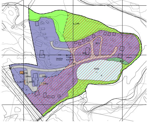 Plankart over detaljreguleringsområde i Gullesfjord