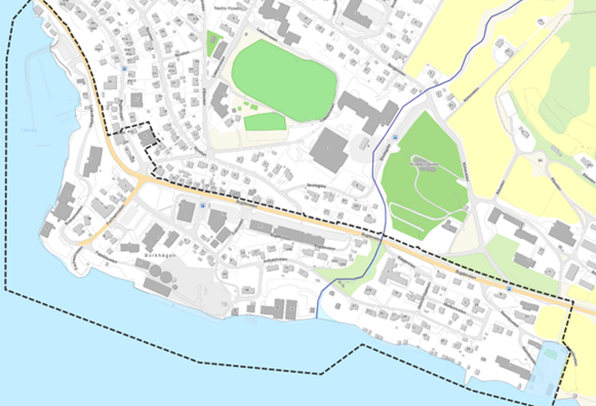 Områdekart for Kvæfjord sentrum (nedre Borkenes) - Frist for innspill: 16.06.26