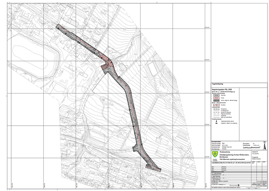 Kartutsnitt fortau Kirkeveien, Borkenes