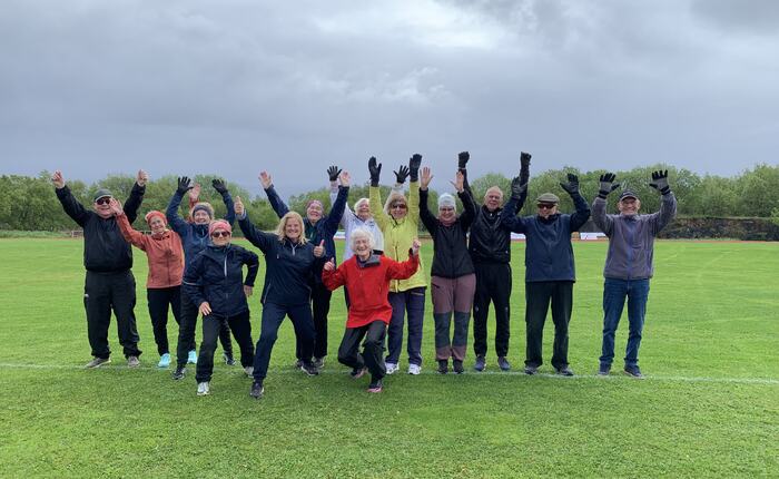 Triimgruppe på Herøy stadion.