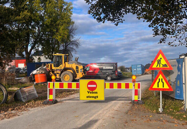 Veien stengt ved barnehagen