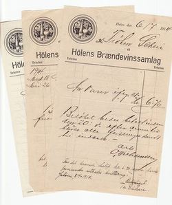 Hølen Brennevinssamlag-Kvitteringer Hølen Brennevinssamlag-Kvitteringer
